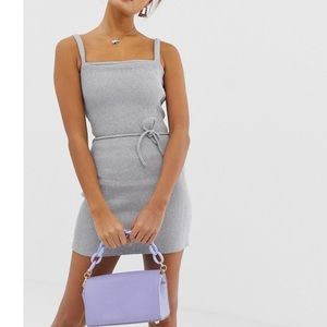 Gray sweater mini dress